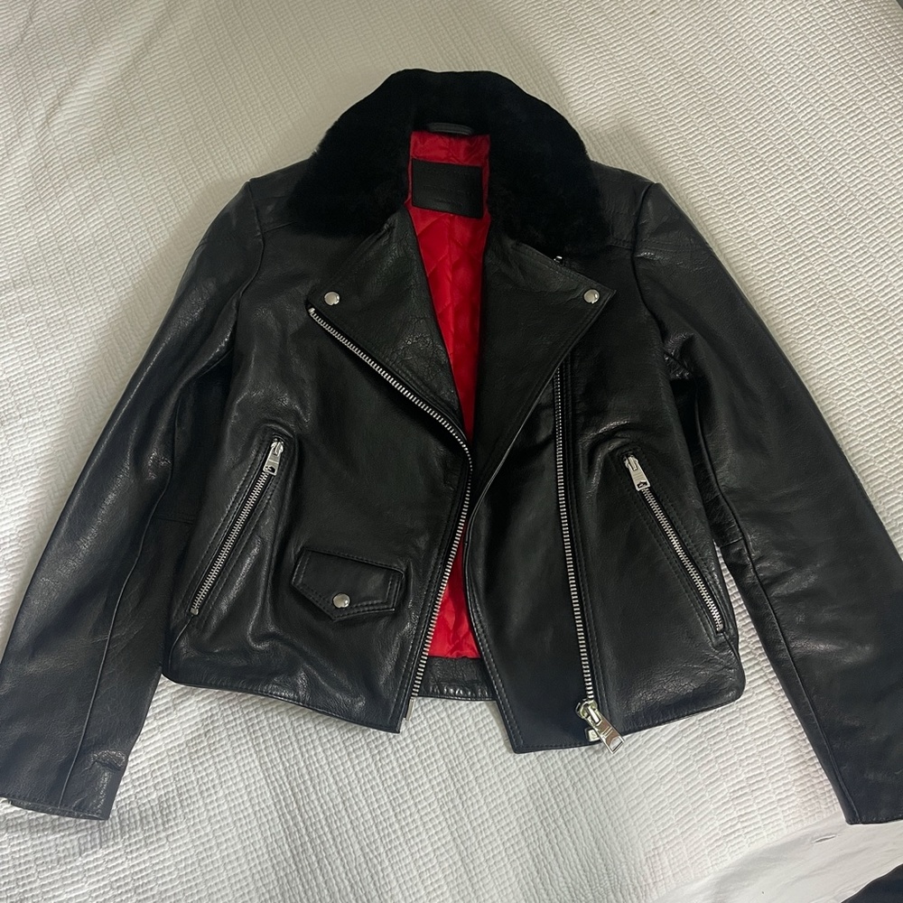 New Shearling All Saints Leather Jacket